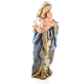 Religious 23 Inch Blessed Virgin Mary Madonna and Infant Jesus Christ Child Church Figure Statue
