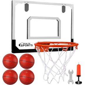 AOKESI Mini Basketball Hoop Indoor with Scorer and Batteries|Inside Basketball Hoop Over The Door with Colorful LED Lighting|Toy Basketball Gifts for Boys Girls Teens Adults