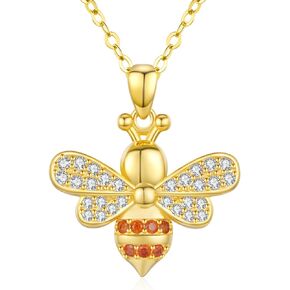 Hummingbird/Butterfly/Bee Necklace 925 Sterling Silver Moonstone Pendant Jewelry Anniversary Birthday Gifts for Women