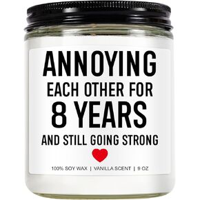 Candle, 8 Year Bronze Anniversary, Gifts for Men, Women, 8th Anniversary, Gifts for Him, Her, 8 Year Anniversary, Funny Gifts, 8th Wedding Anniversary, Gifts for Wife, Husband, Couple