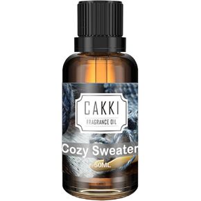 Essential Oils for Diffusers for Home, Scent-Cozy Sweater, Single Large Size 50ml, Cakki Fragrance Oils, for Candle Making, for Soap Making, Diffuser Oil Scents