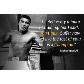 Muhammad Ali Poster Quote Boxing Black History Month Posters Sports Quotes Decorations Growth Mindset Décor Learning Classroom Teachers Decoration Educational Teaching Supplies Black Wall Art P046