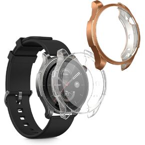 kwmobile Case Compatible with Huami Amazfit GTR 4 Case - 2X TPU Silicone Fitness Tracker Cover - Transparent