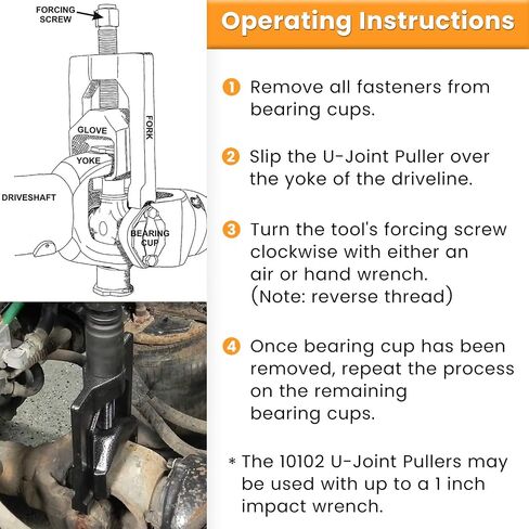 E-cowlboy Universal U Joint Puller 10105 شديد التحمل للسيارات والشاحنات الخفيفة والآلات الزراعية (الفئة 1-3) in Saudi Arabia