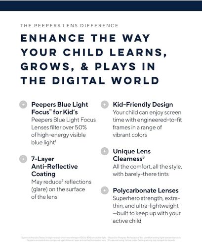 نظارات قراءة Peepers من PeeperSpecs سيمبلي كيدز مستديرة زرقاء اللون تحجب الضوء in Kuwait