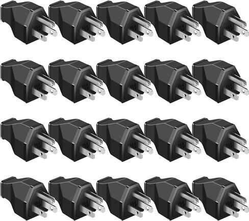 20 Pieces Extension Cord Plug Replacement Extension Cord Ends 125V 15A 2 Pole 3 Wire Male Plug and Female Connector Straight Plug Replacement NEMA 5-15r 1875w (Male and Female Style) in Saudi Arabia