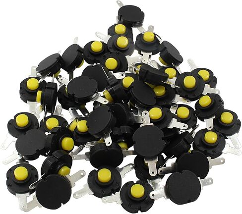 50 Pcs Self Lock Micro Push Pull Button On/Off Switch, 2 Pin Latching Switch DC 12V 0.5A Mini Switch for Flashlight Light Lamp (13mm x 14mm) in Saudi Arabia