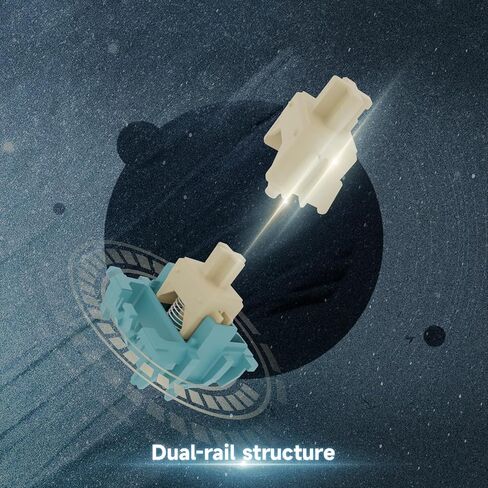 Gateron Dual-Rail Lunar Probe Keyboard Switches, Linear RGB LED 5 Pin Factory Pre-lubed 45gf Switches for MX Mechanical Keyboard(10PCS) in Saudi Arabia