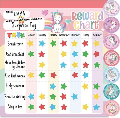 Reward Chart for Kids – Dinosaur Magnetic Kids Behavior Chart, Pad with 26 Chore Charts, 1920 Star Stickers, 49 Incentive Stickers, Responsibility Chart for Kids Boys Toddlers - Kids Chore Chart in Saudi Arabia