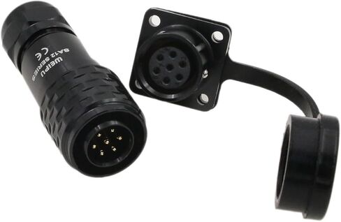 SA12 6 Pin Connector Solder Aviation Circular Waterproof IP67 5A Male Plug Female Socket Brass Contact for Outdoor Power in Saudi Arabia