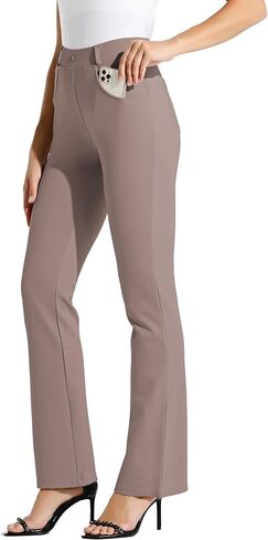 Women's Yoga Dress Pants Bootcut Work Slacks Stretch Office with Belt Loops 4 Pockets 28“/29"/30"/31"/33" in Kuwait