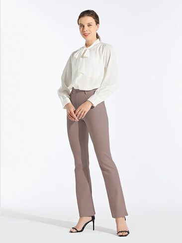 Women's Yoga Dress Pants Bootcut Work Slacks Stretch Office with Belt Loops 4 Pockets 28“/29"/30"/31"/33" in Kuwait
