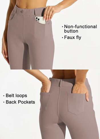 Women's Yoga Dress Pants Bootcut Work Slacks Stretch Office with Belt Loops 4 Pockets 28“/29"/30"/31"/33" in Kuwait