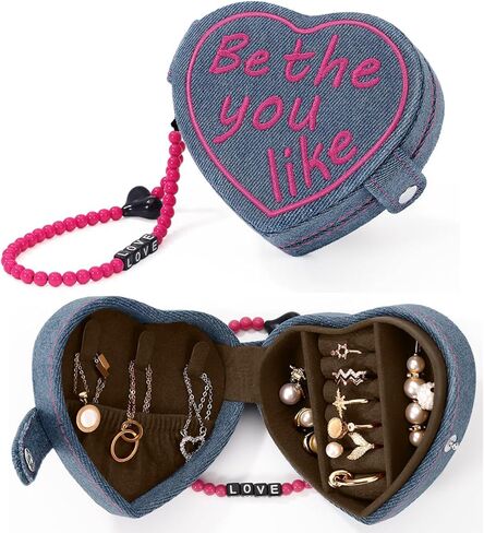 صندوق مجوهرات السفر من إيميبيل مع مرآة، حقيبة مجوهرات صغيرة من جلد البولي يوريثان، منظم مجوهرات السفر للنساء والفتيات، حقيبة سفر صغيرة للمجوهرات للخواتم والأقراط والقلائد والسوار، رمادي داكن in Kuwait