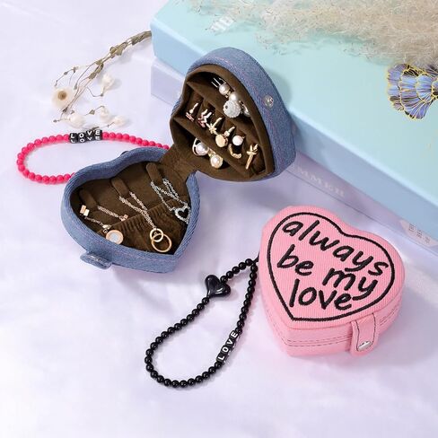 صندوق مجوهرات السفر من إيميبيل مع مرآة، حقيبة مجوهرات صغيرة من جلد البولي يوريثان، منظم مجوهرات السفر للنساء والفتيات، حقيبة سفر صغيرة للمجوهرات للخواتم والأقراط والقلائد والسوار، رمادي داكن in Kuwait