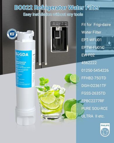 Water Filter Replacement Fit for EPTWFU01 Frigi-daire, Water Filter Compatible with Frig-idaire EPTW-FU01, EWF02, Pure-Source Ultra II, 1 Filter, By BOGDA in Saudi Arabia