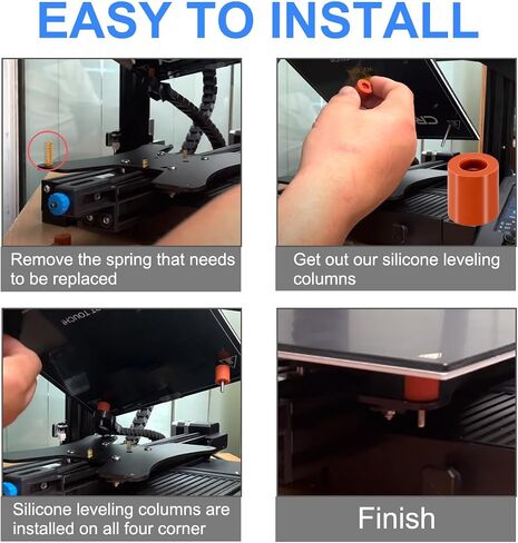 عمود تسوية من السيليكون Ender 3، عازل سيليكون مقاوم للحرارة، 16 مم 18 مم، أجزاء تسوية السرير الحراري للطابعة ثلاثية الأبعاد، لسلسلة Ender 3/Ender 3 V2، CR-10 in Saudi Arabia