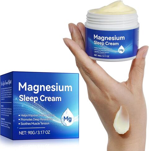 Magnesium Soothing Sleep Cream, Magnesium Skin Muscle & Body Calm Moisturing Butter, Relief for Restless Legs | Muscle Joint Relaxant for Cramps & Pain, Natural Sleep Support(90g) in Kuwait