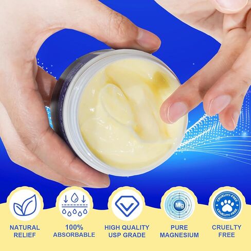 Magnesium Soothing Sleep Cream, Magnesium Skin Muscle & Body Calm Moisturing Butter, Relief for Restless Legs | Muscle Joint Relaxant for Cramps & Pain, Natural Sleep Support(90g) in Kuwait