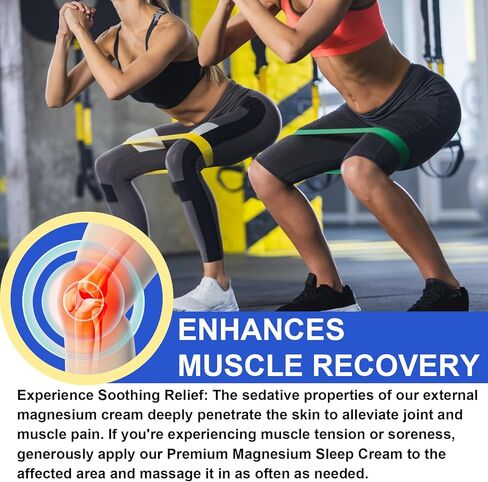 Magnesium Soothing Sleep Cream, Magnesium Skin Muscle & Body Calm Moisturing Butter, Relief for Restless Legs | Muscle Joint Relaxant for Cramps & Pain, Natural Sleep Support(90g) in Kuwait