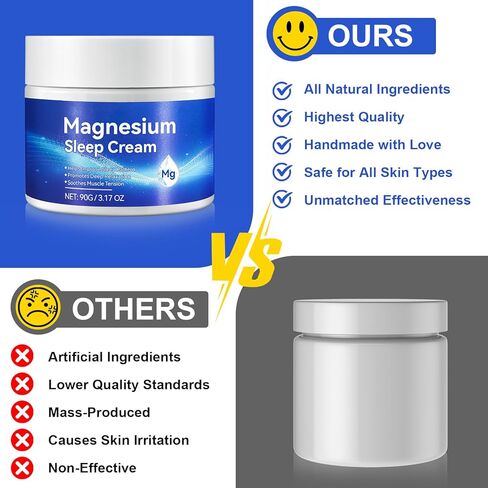 Magnesium Soothing Sleep Cream, Magnesium Skin Muscle & Body Calm Moisturing Butter, Relief for Restless Legs | Muscle Joint Relaxant for Cramps & Pain, Natural Sleep Support(90g) in Kuwait