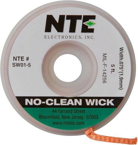 NTE Electronics SW01-5 فتيل لحام غير نظيف، 3 أخضر، عرض 075 بوصة، طول 5 أقدام in Kuwait