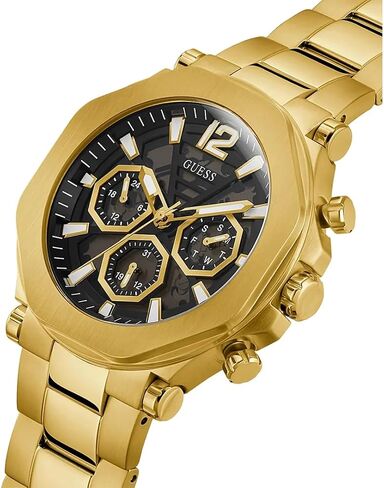 GUESS Mens 46mm Watch - Silver Tone Bracelet Blue Dial Silver Tone Case in Saudi Arabia