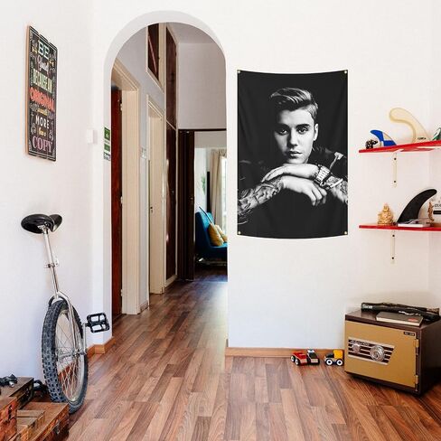 owpIa Funny Tapestry Man Cave Wall Flag Justin Music Singers Wall Hanging Dorm Home Decorations Poster For Bedroom Living Room College Dorm 2x3ft(3) in Saudi Arabia