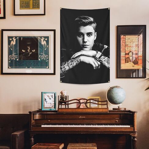 owpIa Funny Tapestry Man Cave Wall Flag Justin Music Singers Wall Hanging Dorm Home Decorations Poster For Bedroom Living Room College Dorm 2x3ft(3) in Saudi Arabia