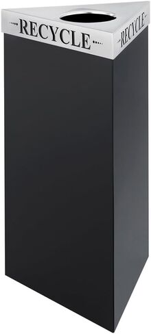 Safco Products 9552Bl Trifecta Waste Receptacle 34" High Base with Plastic Trifecta Lid, 19-Gallon, Black in Saudi Arabia