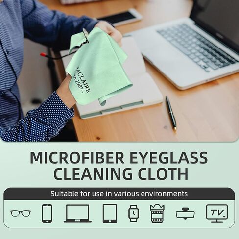 Suede Eyeglass Cloth 8" X 10" Extra Large Cleaning Cloth Washable, Durable Ultra-Fine High-Tech Premium Material for Eyeglasses Lenses Electronics and Screens in Saudi Arabia