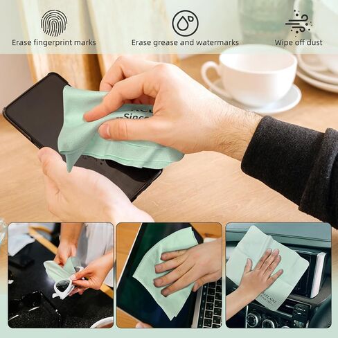Suede Eyeglass Cloth 8" X 10" Extra Large Cleaning Cloth Washable, Durable Ultra-Fine High-Tech Premium Material for Eyeglasses Lenses Electronics and Screens in Saudi Arabia