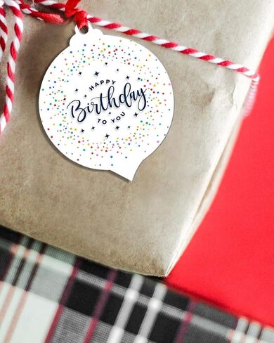 Christmas Ornaments Happy Birthday Cake Christmas Tree Hanging Ornaments Colorful Stripes Balloon Xmas Ornaments Decorations for Christmas Trees Decor Holiday Wedding Party Decor Gifts 3 Inch in Saudi Arabia