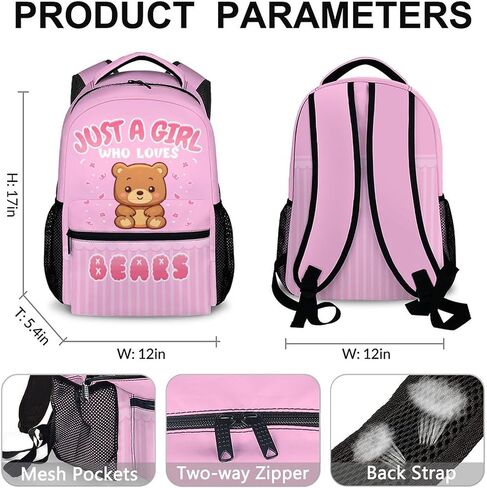 Girls Backpacks for School, Cute Backpack for Kids, Large Capacity Lightweight Bookbag, Pink Daypack for Elementary in Kuwait