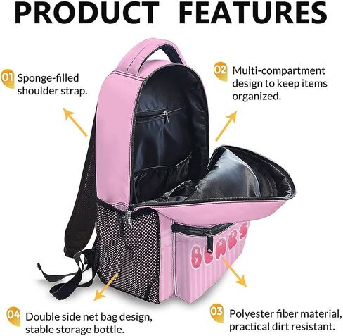 Girls Backpacks for School, Cute Backpack for Kids, Large Capacity Lightweight Bookbag, Pink Daypack for Elementary in Kuwait