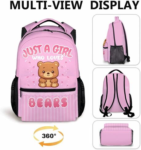 Girls Backpacks for School, Cute Backpack for Kids, Large Capacity Lightweight Bookbag, Pink Daypack for Elementary in Kuwait