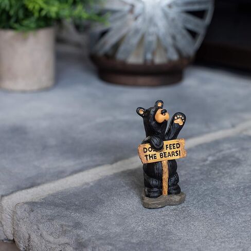 DEMDACO Bearfoots by Jeff Fleming Don't Feed The Bears Mini Black Bear 3 x 2 Hand-cast Resin Figurine Sculpture in Kuwait