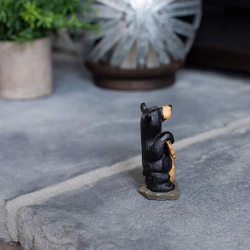 DEMDACO Bearfoots by Jeff Fleming Don't Feed The Bears Mini Black Bear 3 x 2 Hand-cast Resin Figurine Sculpture in Kuwait