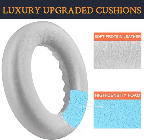 SOULWIT Replacement Earpads for Bose QuietComfort(QC) Ultra Wireless Headphones, Ear Pads Cushions with Softer Protein Leather, High-Density Noise Cancelling Foam, Added Thickness - Black in Saudi Arabia
