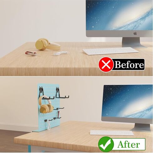 وحدة تخزين جانبية للمكتب، وحدة تخزين تحت المكتب، حامل كمبيوتر محمول مثبت أسفل المكتب، منظم مكتب معلق بدون مثقاب، مع حامل أقلام، حامل تخزين جانبي للمكتب والمنزل (أبيض) in Kuwait