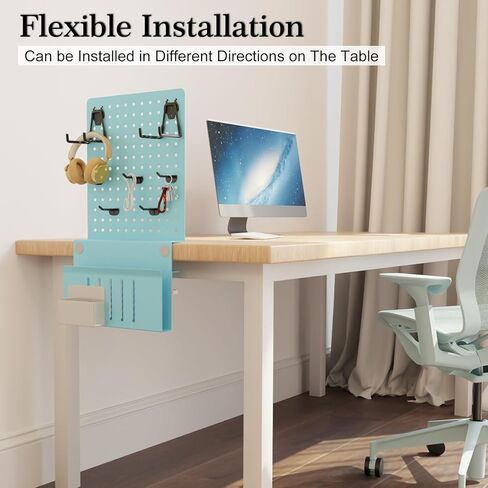 وحدة تخزين جانبية للمكتب، وحدة تخزين تحت المكتب، حامل كمبيوتر محمول مثبت أسفل المكتب، منظم مكتب معلق بدون مثقاب، مع حامل أقلام، حامل تخزين جانبي للمكتب والمنزل (أبيض) in Kuwait