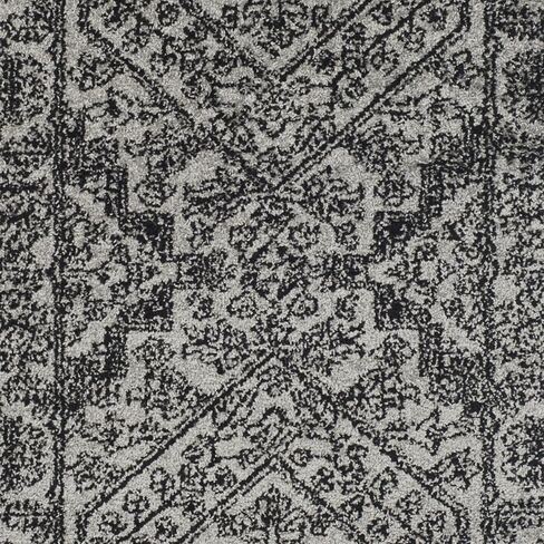سجادة SAFAVIEH Adirondack Collection - 2'6" x 6'، فضي وأسود، تصميم ميدالية شرقية، لا تتساقط وتسهل العناية بها، مثالية للمناطق ذات حركة المرور العالية في غرفة المعيشة وغرفة النوم (ADR108A) in Saudi Arabia