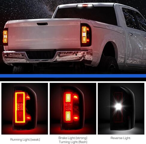 مجموعة مصابيح LED الخلفية + طقم ضوء الفرامل الثالث مناسب لسيارة Chevy Silverado 1500 2500HD 3500HD 2014-2018، لسيارة GMC Sierra 3500 HD مع عجلة مزدوجة 2015-2018 (نوع الهالوجين المناسب، غير مناسب لمصنع LED) عدسات دخان in Kuwait