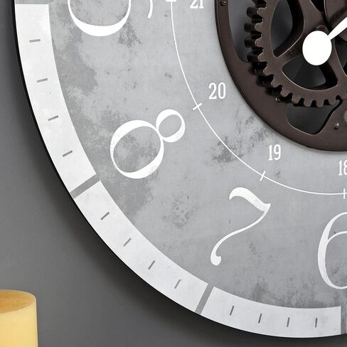 FirsTime & Co. Beige and Bronze Carlisle Gears Wall Clock, Large Vintage Decor for Living Room, Home Office, Round, Wood and Plastic, Farmhouse, 27 inches in Saudi Arabia