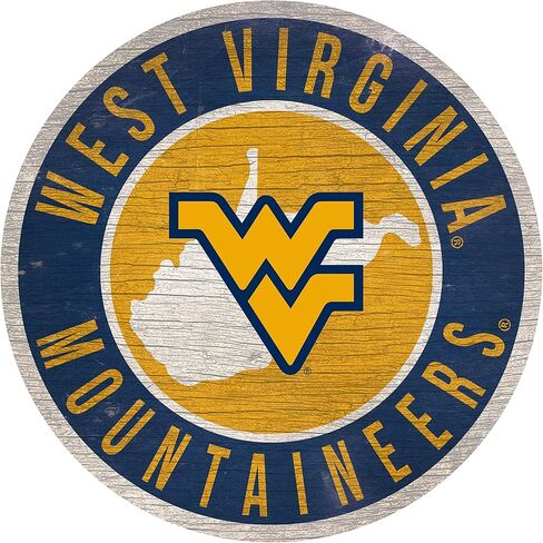 لافتة خشبية من Fan Creations West Virginia Mountaineers بتصميم دائري مقاس 30.48 سم in Saudi Arabia