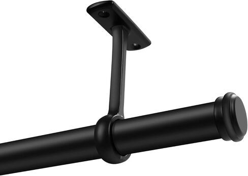 1 Inch Curtain Rods, Curtain Rods for Windows, Brass Curtain Rod, Outdoor Curtain Rod, Curtain Rods for Windows, Black (72" to 144", Black) in Saudi Arabia