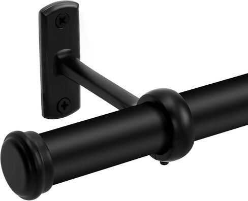 1 Inch Curtain Rods, Curtain Rods for Windows, Brass Curtain Rod, Outdoor Curtain Rod, Curtain Rods for Windows, Black (72" to 144", Black) in Saudi Arabia
