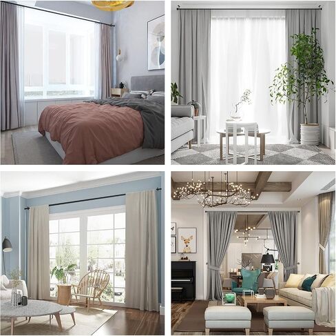 1 Inch Curtain Rods, Curtain Rods for Windows, Brass Curtain Rod, Outdoor Curtain Rod, Curtain Rods for Windows, Black (72" to 144", Black) in Saudi Arabia