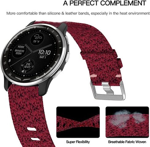 متوافق مع Garmin D2 Air Band، حزام إكسسوارات بديل من نسيج النايلون المنسوج المسامي متوافق مع Garmin D2 Air X10 GPS Smartwatch in Saudi Arabia