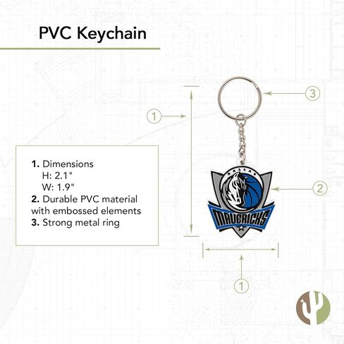 سلسلة مفاتيح ديزرت كاكتوس دالاس مافريكس حامل مفاتيح السيارة من الرابطة الوطنية لكرة السلة NBA (PVC) in Saudi Arabia